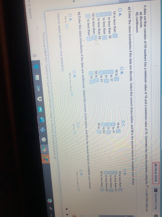 Solved Show Work Question Help A data set that consists of | Chegg.com