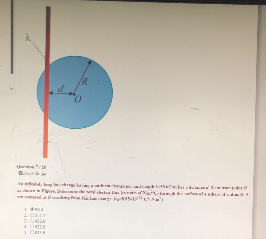 Solved λQuestion 710DovilisAn infinitely long line charge | Chegg.com