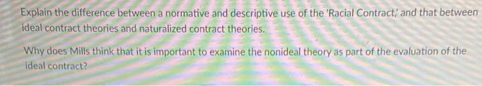 Explain the difference between a normative and | Chegg.com