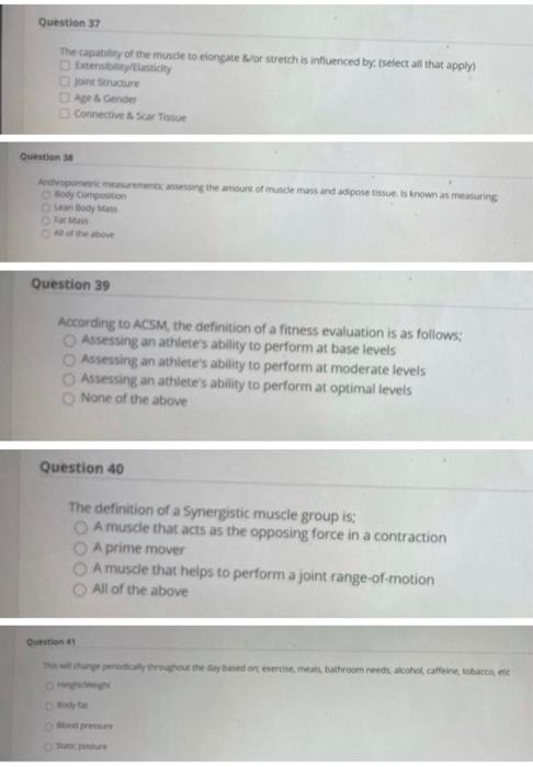 Question 37 The capability of the mode to elongate or stretch is influenced by select all that apply Birtenbi Structure Gende