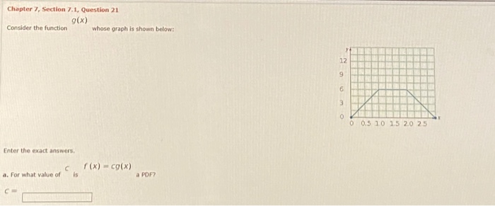 Solved Chapter 7, Section 7.1, Question 21 g(x) Consider the | Chegg.com