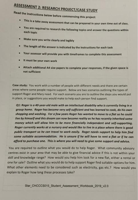 Solved ASSESSMENT 2: RESEARCH PROJECT/CASE STUDY Read the | Chegg.com