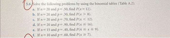 Solved 5.6 Solve the following problems by using the | Chegg.com
