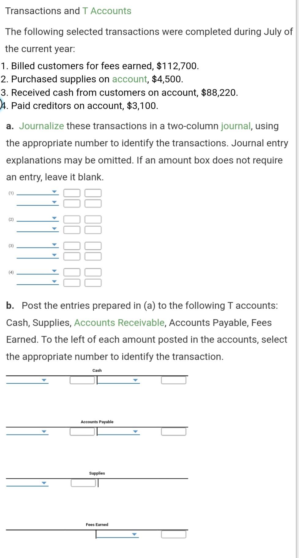 solved-transactions-and-t-accounts-the-following-selected-chegg