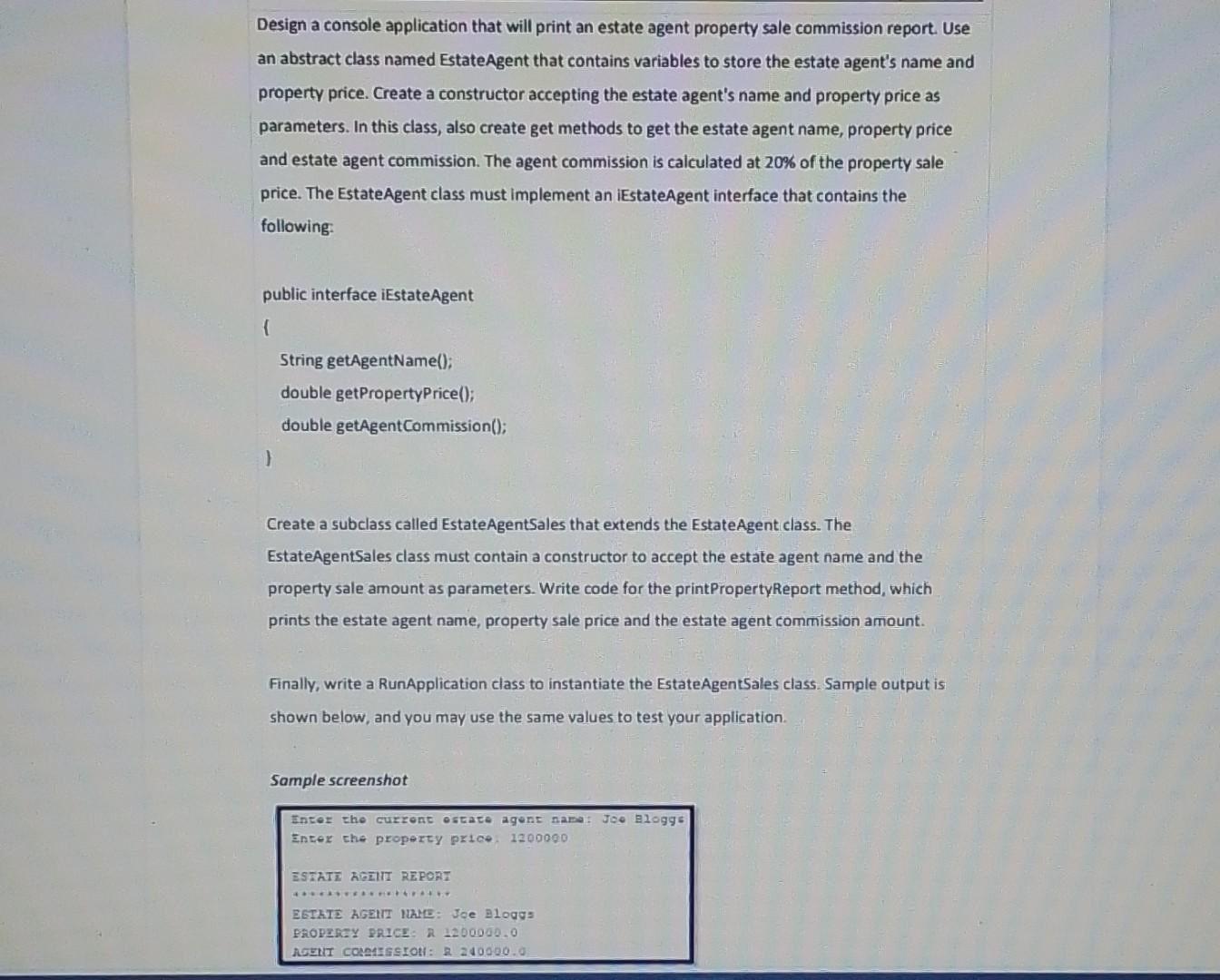 Solved Design a console application that will print an | Chegg.com