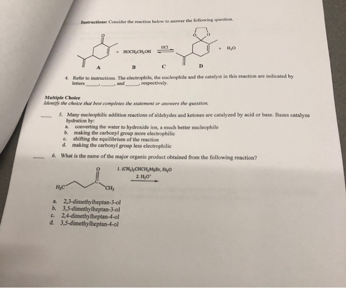 Solved Instructions: Consider the reaction below to answer | Chegg.com