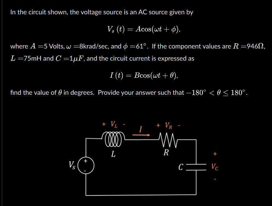 Solved In the circuit shown, the voltage source is an AC | Chegg.com