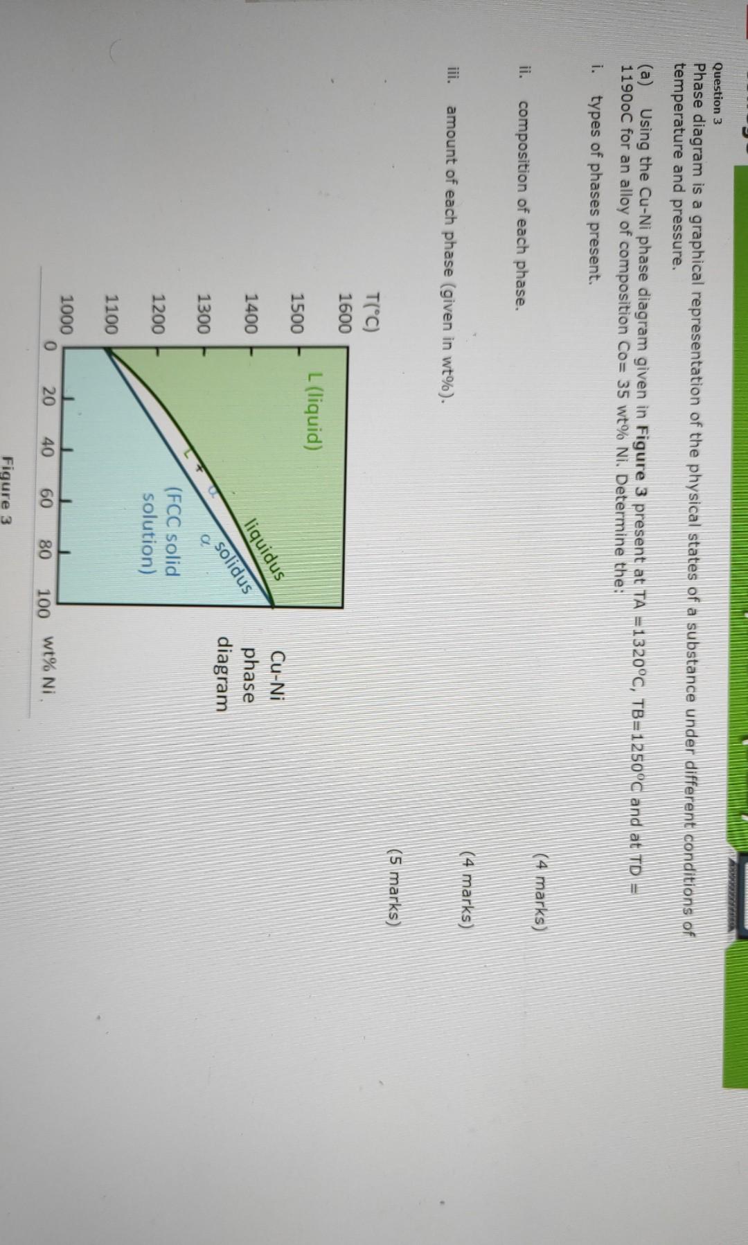 Solved Question 3 Phase Diagram Is A Graphical | Chegg.com