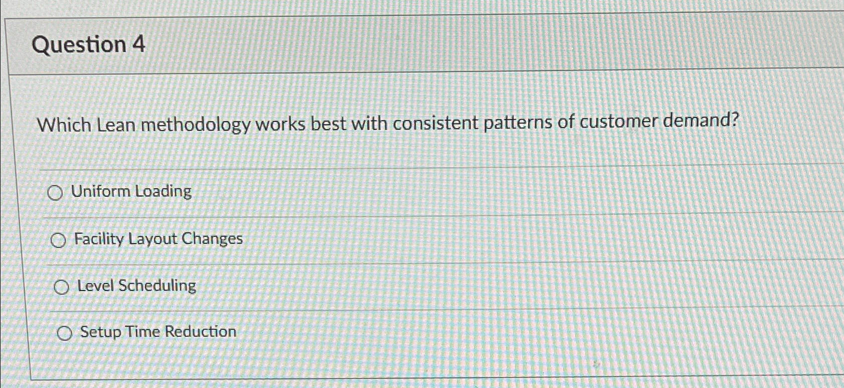 Question 4Which Lean methodology works best with | Chegg.com