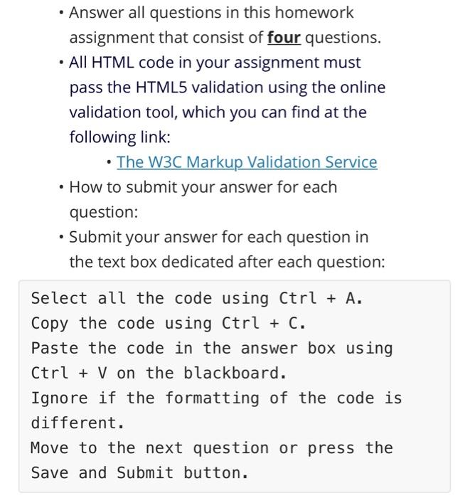 assignment questions on html