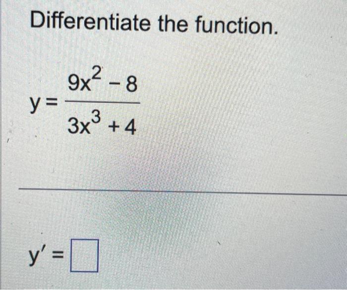 Solved Differentiate The Function Gxx3−1⋅x2−25x225 6562