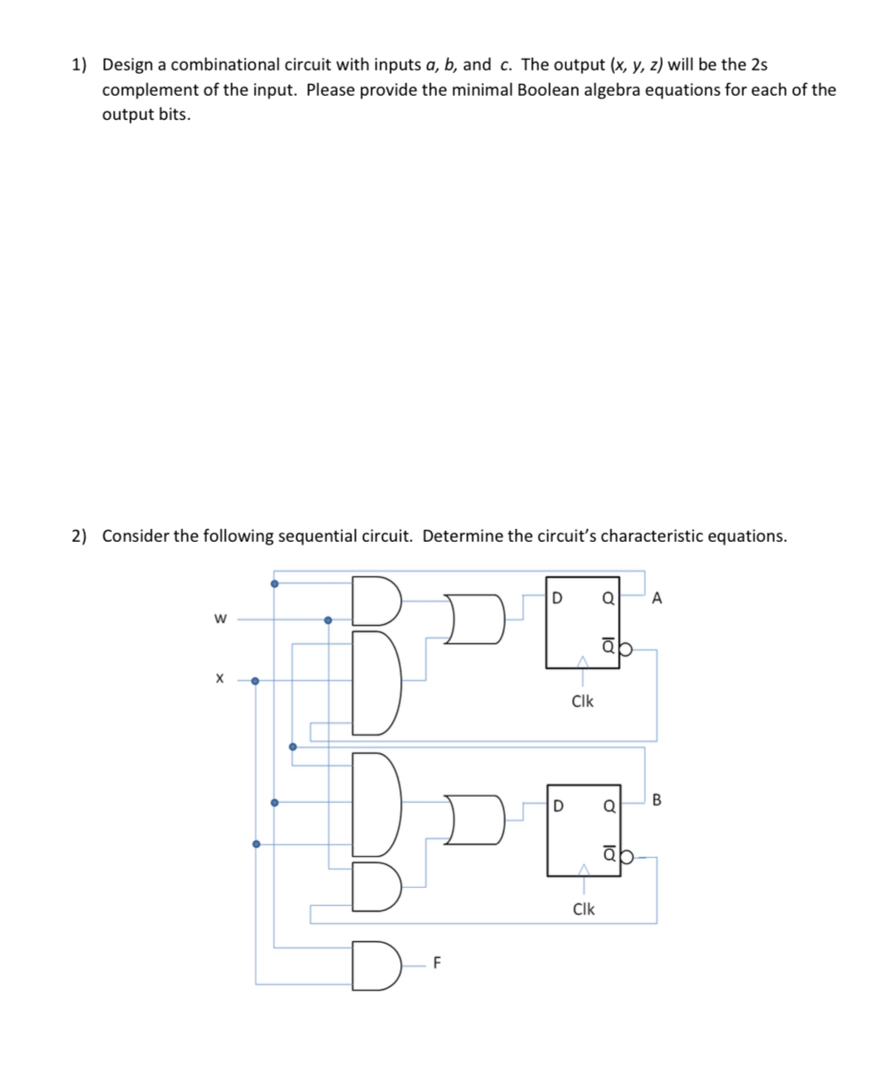 Solved Design a combinational circuit with inputs a,b, ﻿and | Chegg.com