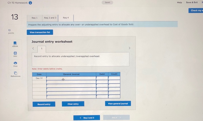 Solved Ch 15 Homework Seved Help Save & Exit Su Check my w | Chegg.com