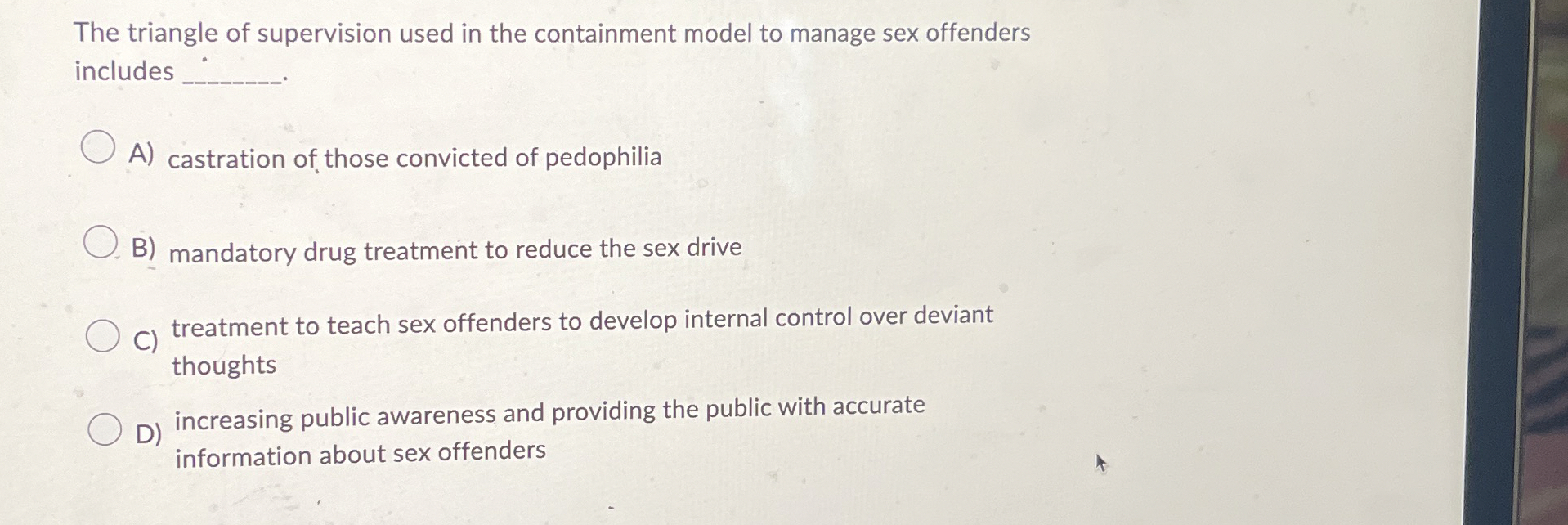 Solved The triangle of supervision used in the containment | Chegg.com