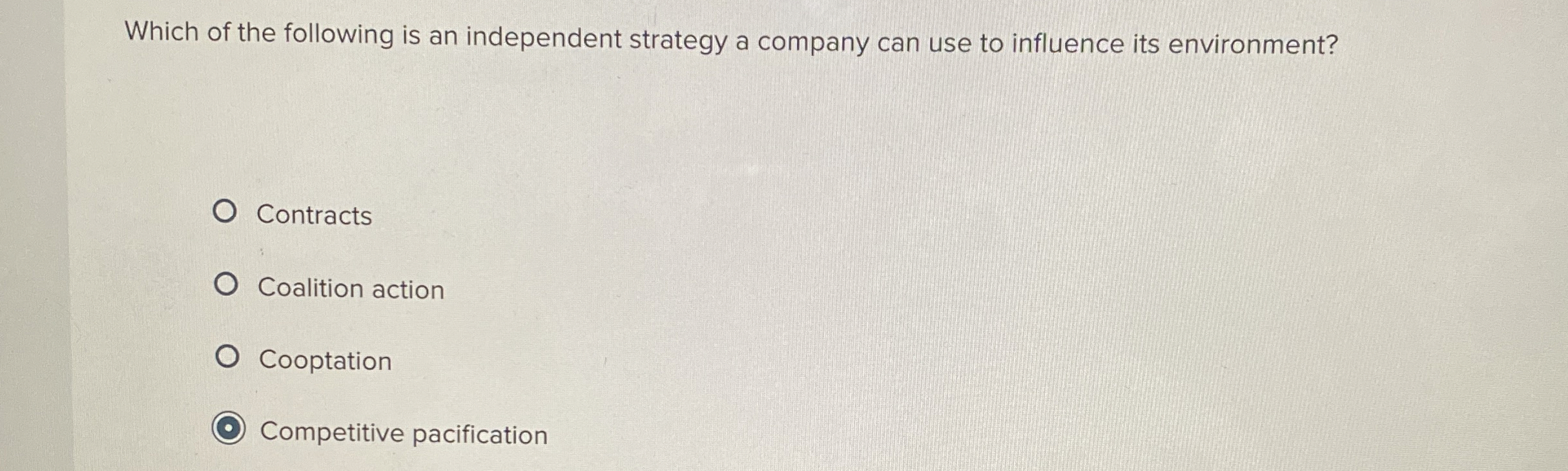 Solved Which of the following is an independent strategy a | Chegg.com