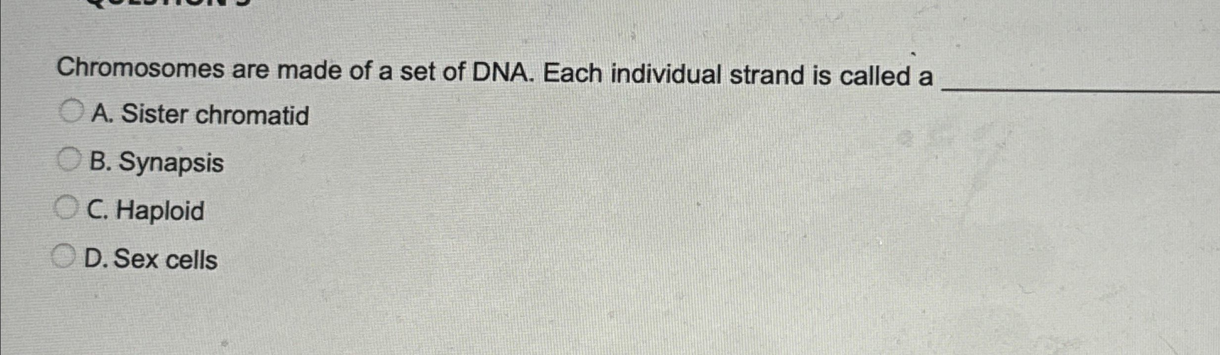 Solved Chromosomes are made of a set of DNA. Each individual | Chegg.com