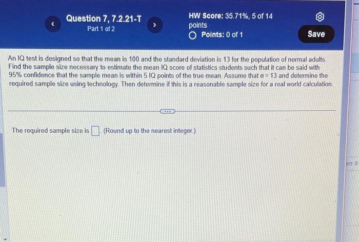 An IQ test is designed so that the mean is 100 and the standard deviation is 13 for the population of normal adults. Find the