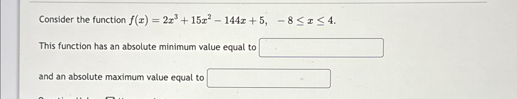 Solved Consider the function | Chegg.com