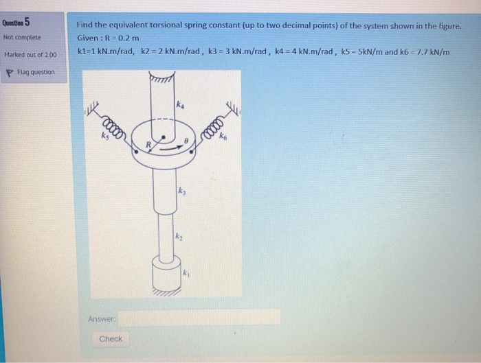 Solved Question 5 Find The Equivalent Torsional Spring | Chegg.com