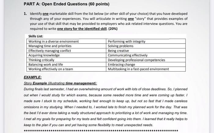 Solved PART A: Open Ended Questions (60 points) 1. Identify | Chegg.com