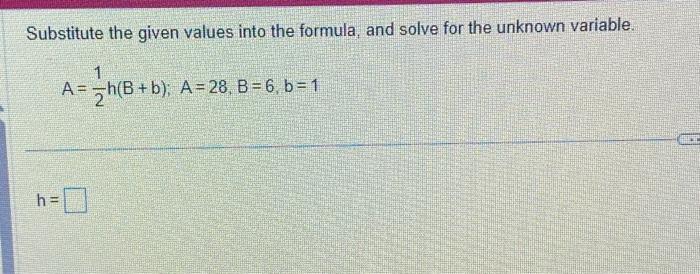 Solved Substitute The Given Values Into The Formula, And | Chegg.com