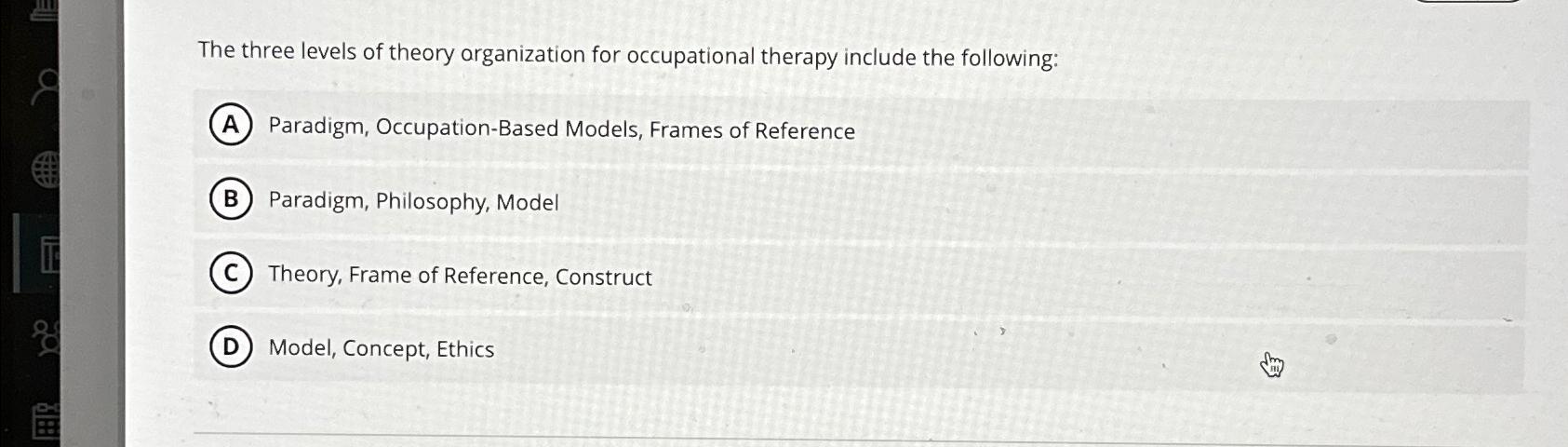 Solved The three levels of theory arganization for | Chegg.com