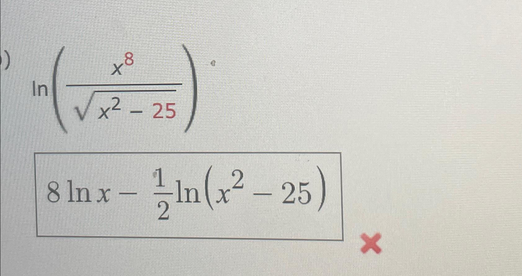 Solved Ln X8x2 252