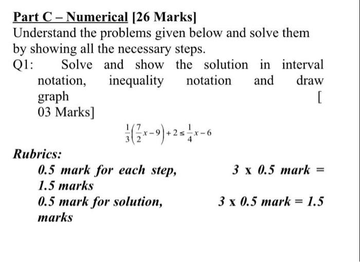 Solved Part C - Numerical (26 Marks] Understand the problems | Chegg.com
