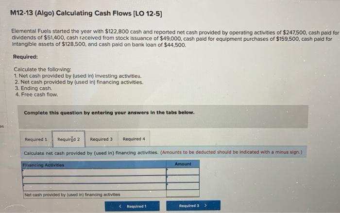 Solved M12 13 Algo Calculating Cash Flows Lo 12 5 2190