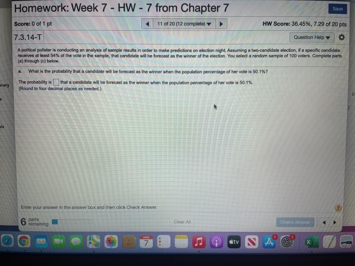 Solved Save Question Help Homework: Week 7 - HW - 7 from | Chegg.com
