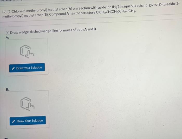 Solved R Chloro Methylpropyl Methyl Ether A On Chegg Com