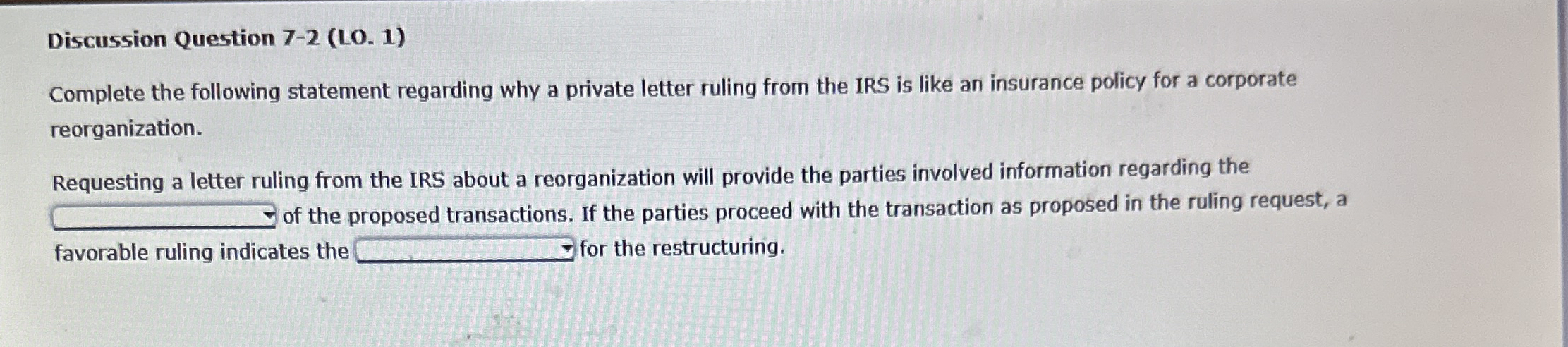 Solved Discussion Question 7-2 (10. 1)Complete the following | Chegg.com