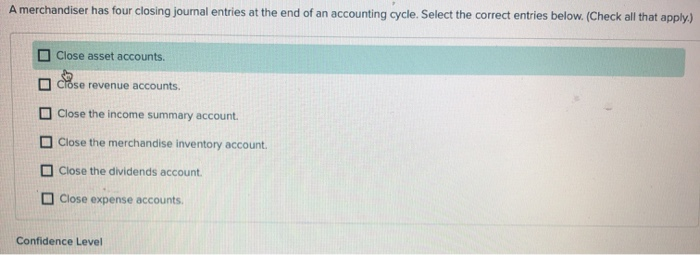 Solved A merchandiser has four closing journal entries at | Chegg.com