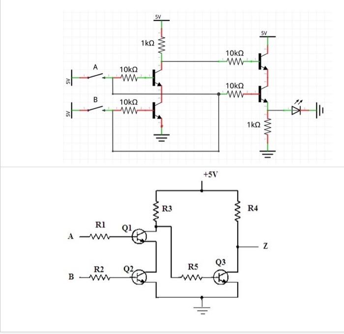 2. For DTL RTL and TTL circuits given below, extract | Chegg.com