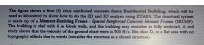 The figure shows a four (4) story reinforced concrete | Chegg.com