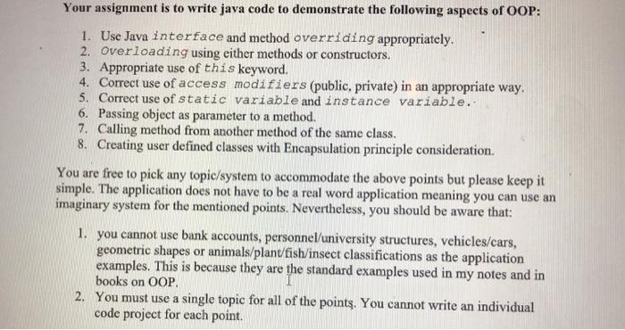 Solved Your assignment is to write java code to demonstrate | Chegg.com