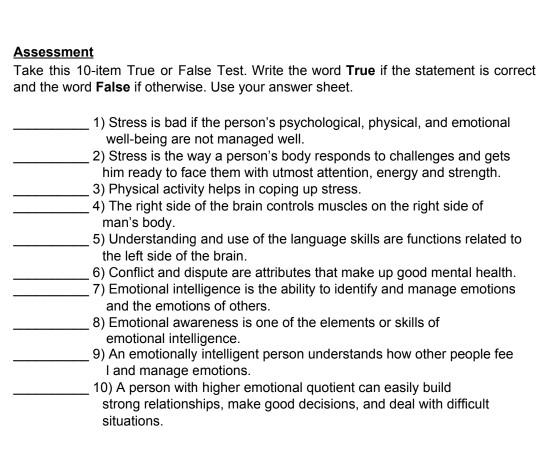 examples of true false tests