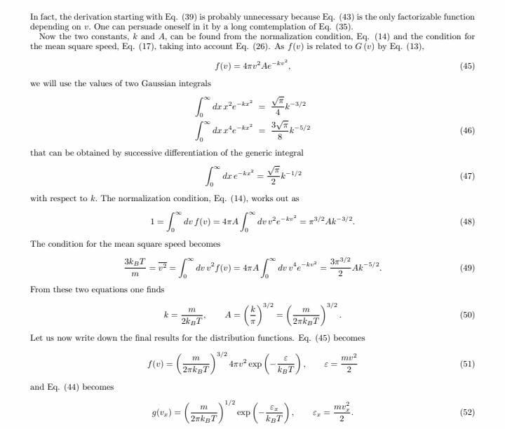 Solved In fact, the derivation starting with Eq. (39) is | Chegg.com