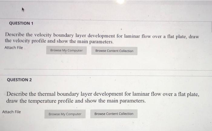 Solved QUESTION 1 Describe the velocity boundary layer | Chegg.com