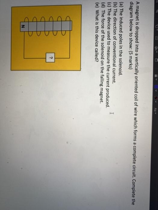 Solved Ad A is dropped into a vertically oriented