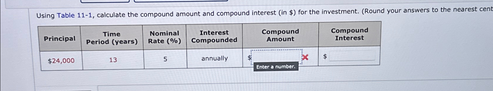 Solved Using Table 11-1, ﻿calculate the compound amount and | Chegg.com