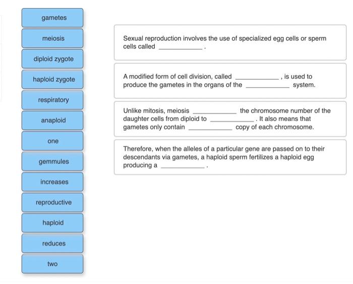 Solved Sexual reproduction involves the use of specialized