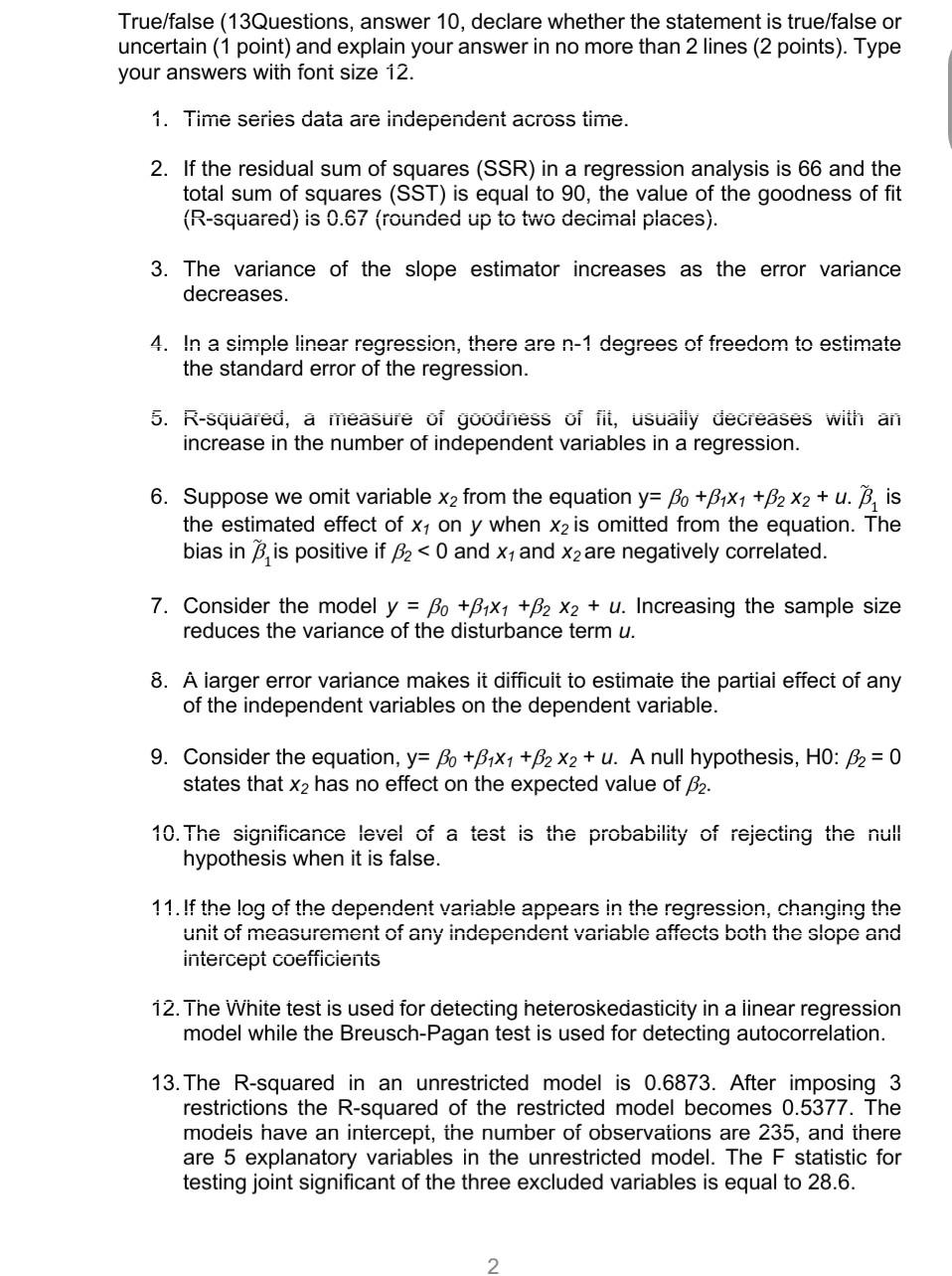 Solved Please Please Just Answer From Question 7 To 13 Qu Chegg Com