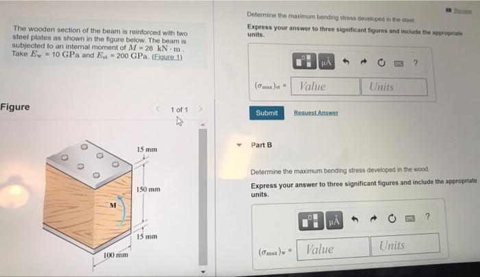 Solved Determine the maximum bending stress developed in the | Chegg.com