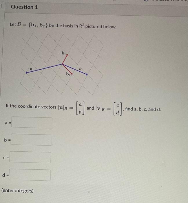 Solved Let B={b1,b2} Be The Basis In R2 Pictured Below. If | Chegg.com