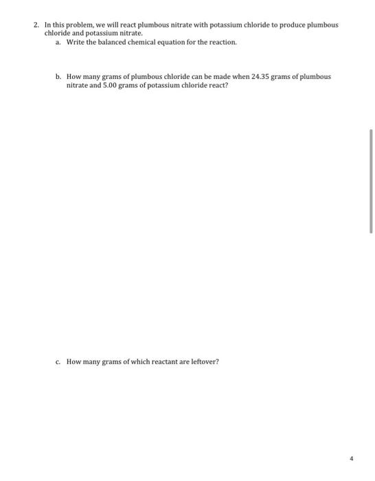 Solved Name Molarity of Leftover lons via ICE Tables In Chem