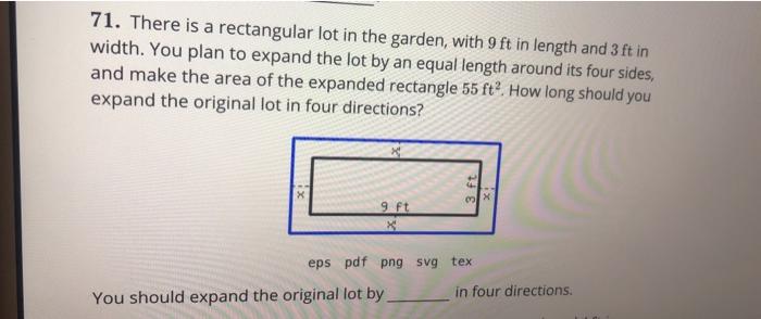 Solved 71. There is a rectangular lot in the garden, with 9 | Chegg.com
