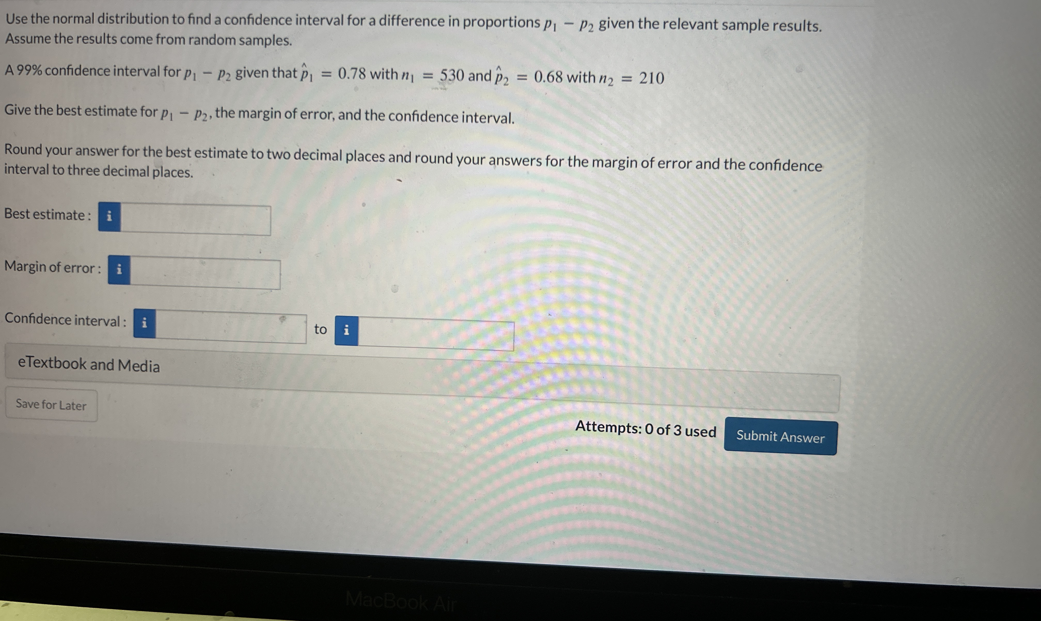 Solved Use the normal distribution to find a confidence | Chegg.com