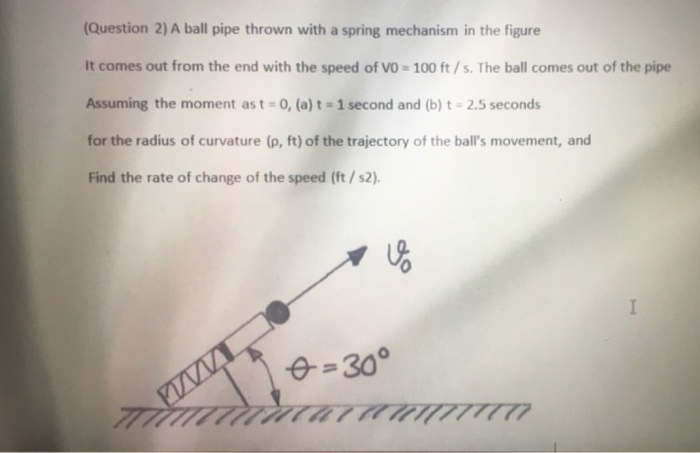 Solved (Question 2) A ball pipe thrown with a spring | Chegg.com