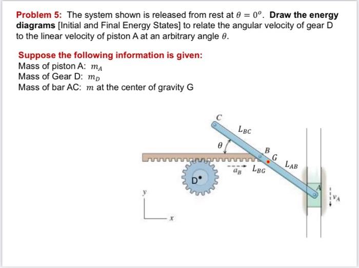 Solved Problem 5: The system shown is released from rest at | Chegg.com